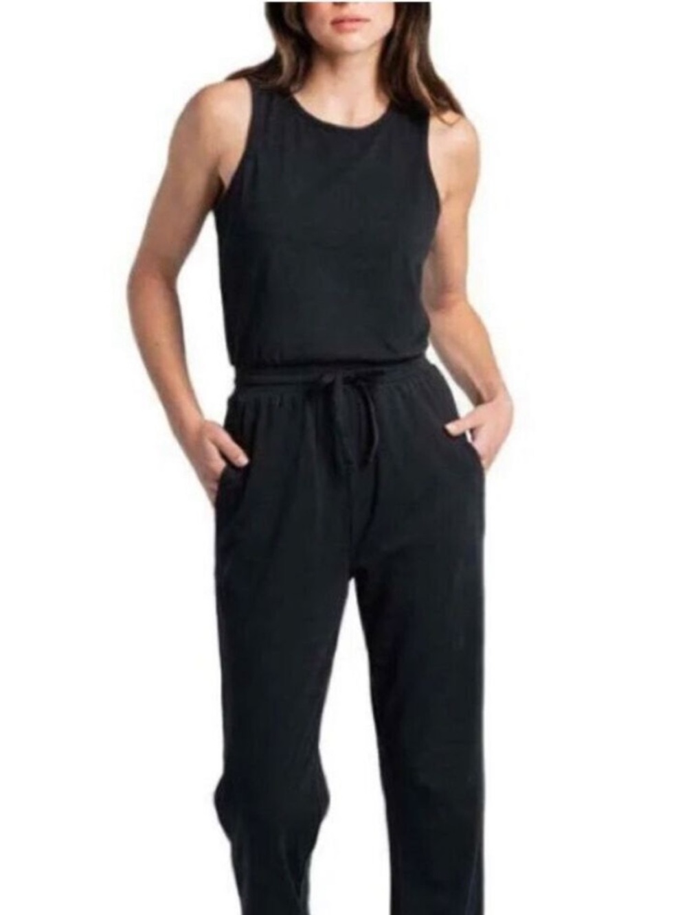 Lole| Black Sleeveless Black Jumpsuit. Keyhole back.